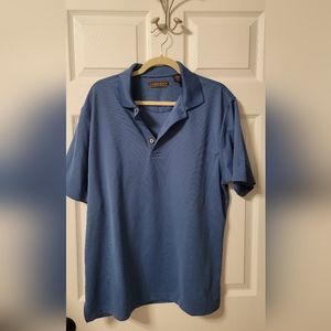Men's Cubavera textured polo size Large sea blue
